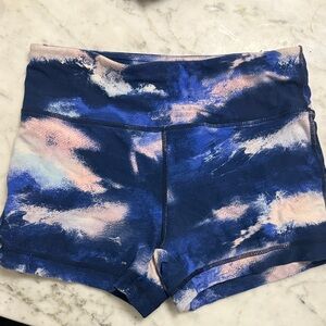 CO Women's Athletic Shorts in Blue and Pink Tie-Dye